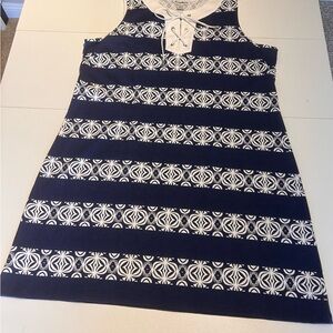 Tommy Bahama Navy and White Summer Striped Dress